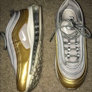 Silver and gold air max 97- Womens size 7